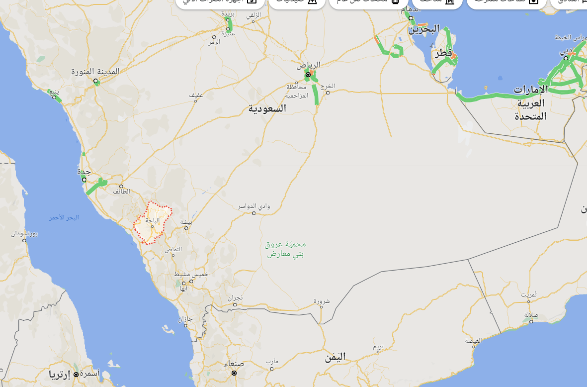ترتيب مناطق المملكة من حيث المساحة - منطقة الباحة